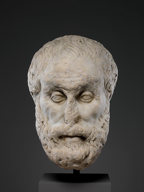 Marble head of a philosopher, 1st or 2nd century CE