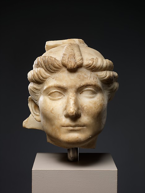 Two marble portrait heads from a relief, ca. 13 BCE–5 CE