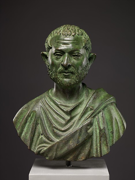 Bronze portrait bust of a man