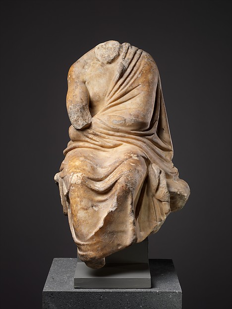 Marble statuette of a seated philosopher, 1st or 2nd century CE