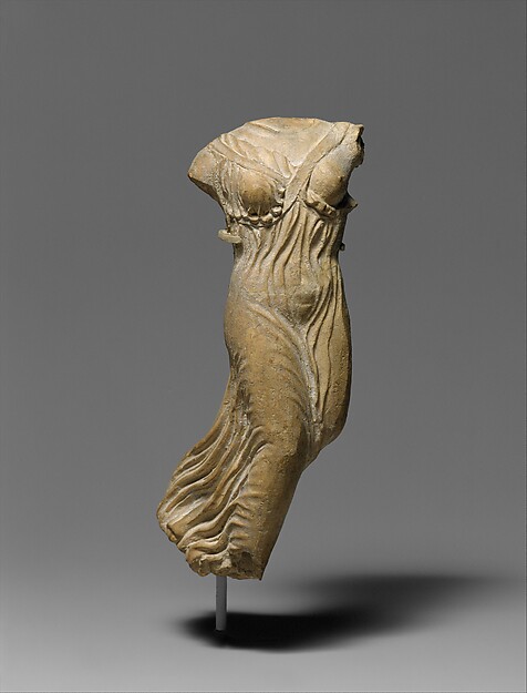 Terracotta statuette of Nike, the personification of victory by an unrecorded maker, The Metropolitan Museum of Art