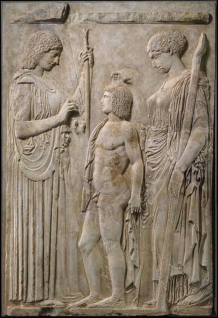 Unknown artist, Ten marble fragments of the Great Eleusinian Relief
