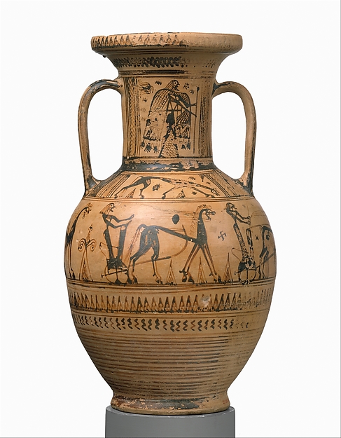 Terracotta neck-amphora by an unrecorded maker, The Metropolitan Museum of Art