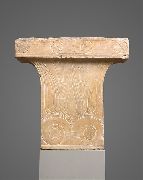 Marble cavetto capital, mid-6th century BCE