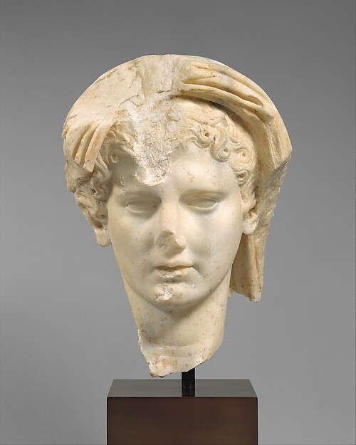 Marble head of a veiled man by an unrecorded maker, The Metropolitan Museum of Art