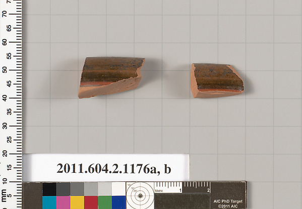 Terracotta fragments of a skyphos (deep drinking cup)?