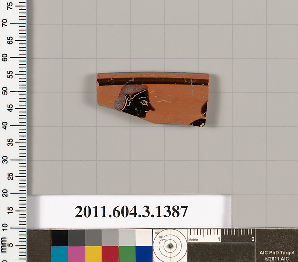 Terracotta rim fragment of a skyphos (deep drinking cup)