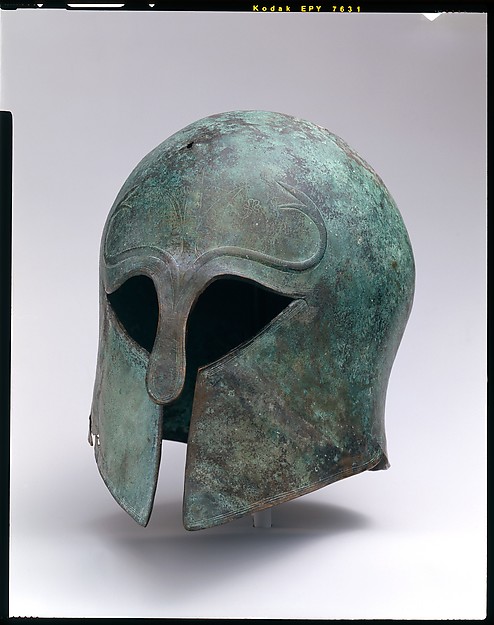 Bronze helmet of Corinthian type by an unrecorded maker, The Metropolitan Museum of Art