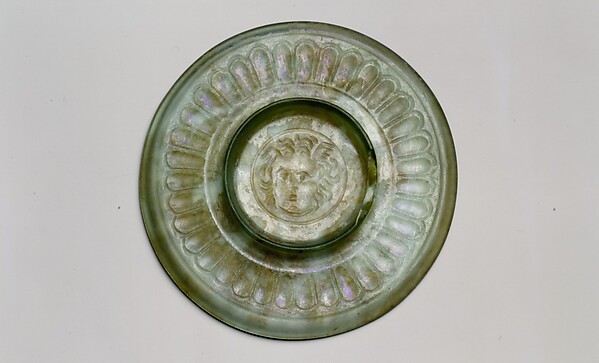 Glass plate with head of Medusa by an unrecorded maker, The Metropolitan Museum of Art