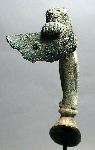 Bronze handle in the form of a lion by an unrecorded maker, The Metropolitan Museum of Art