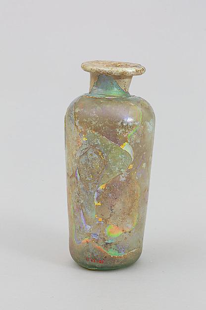 Glass cylindrical bottle