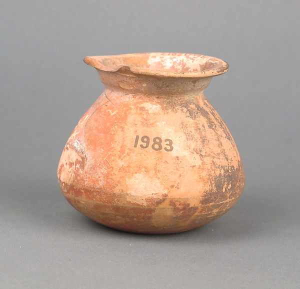 Terracotta juglet with incised letters on base by an unrecorded maker, The Metropolitan Museum of Art