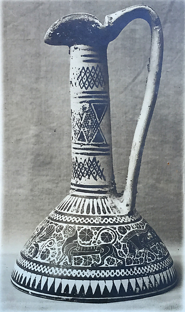 Terracotta oinochoe (wine jug) by Sydney Cluster, The Metropolitan Museum of Art