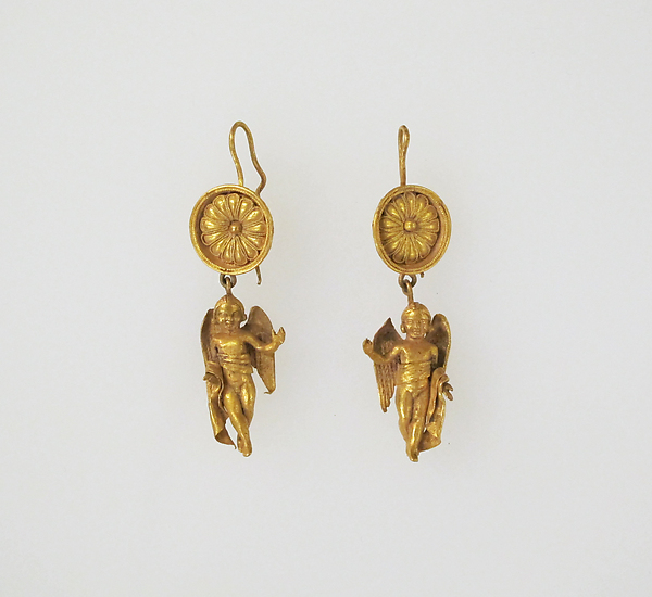 Earring with pendant of Eros by an unrecorded maker, The Metropolitan Museum of Art