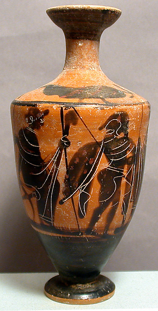 Terracotta lekythos (oil flask) by Attributed to the Cock Painter, The Metropolitan Museum of Art