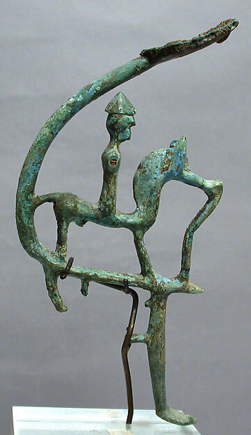 Bronze leg of a cauldron with horseman by an unrecorded maker, The Metropolitan Museum of Art