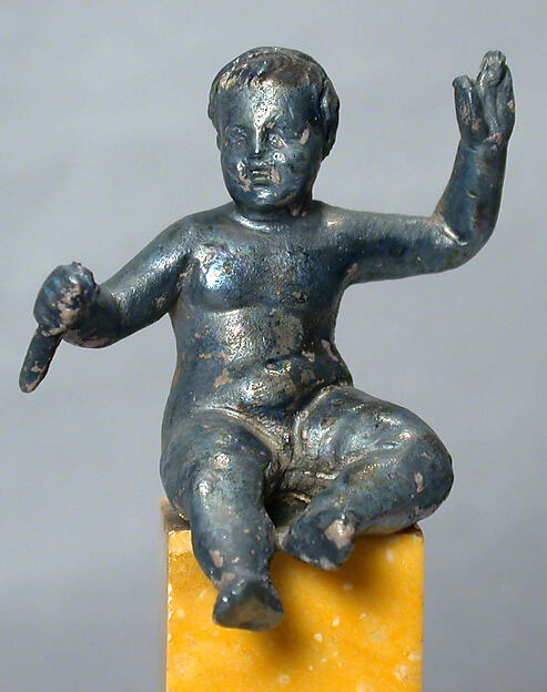 Silver statuette of a seated boy by an unrecorded maker, The Metropolitan Museum of Art