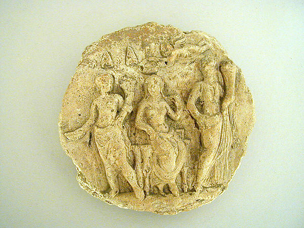 Circular plaster relief, 1st century CE