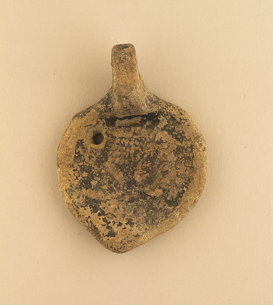 Terracotta pendant in the form of a lamp by an unrecorded maker, The Metropolitan Museum of Art