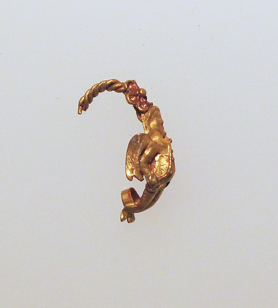 Gold earring with winged Eros by an unrecorded maker, The Metropolitan Museum of Art