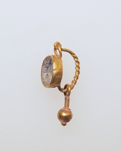 Earring with ball pendant and paste setting by an unrecorded maker, The Metropolitan Museum of Art