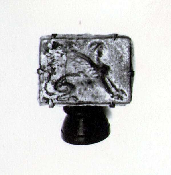 Glass plaque with sphinx