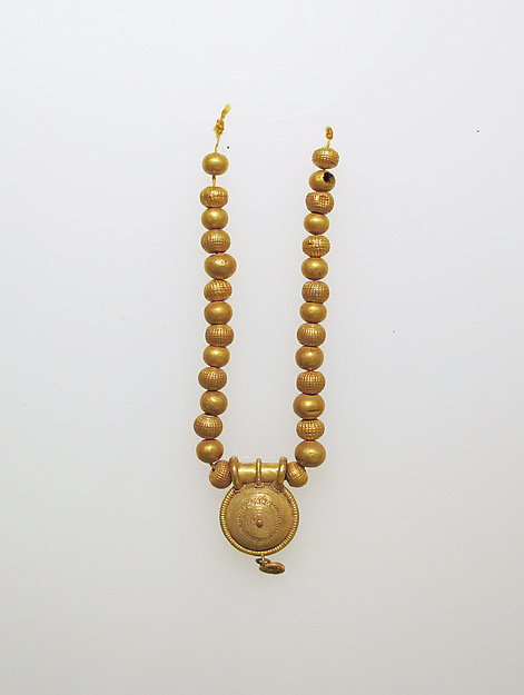 Necklace with bulla and gold beads by an unrecorded maker, The Metropolitan Museum of Art