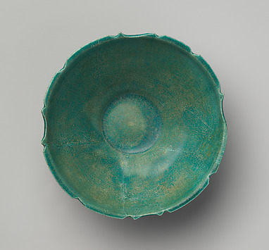 Image for Turquoise Bowl with Carved Rim