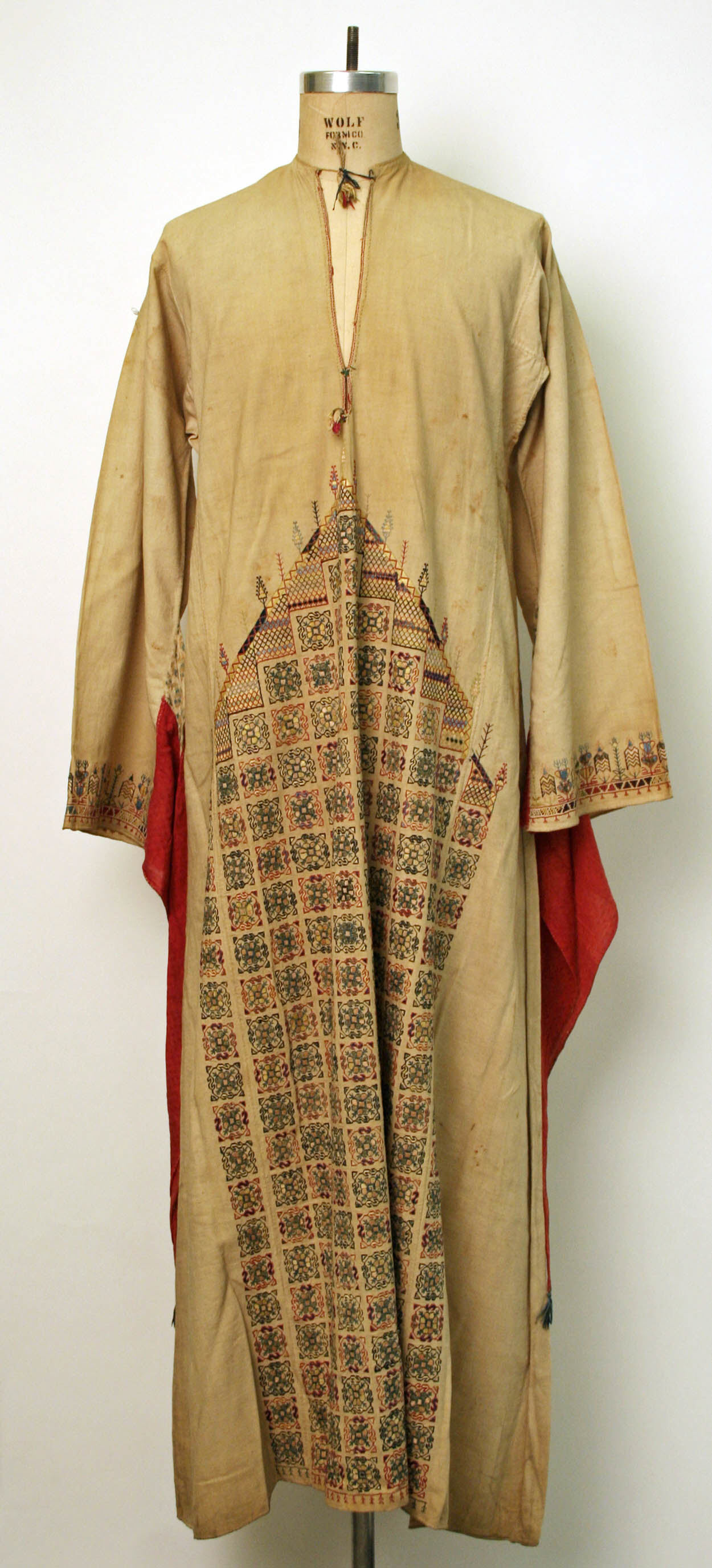 Ensemble with Festive Dress from Qalamun; Syrian Abaya and Agal Headcord;  Two Headscarfs