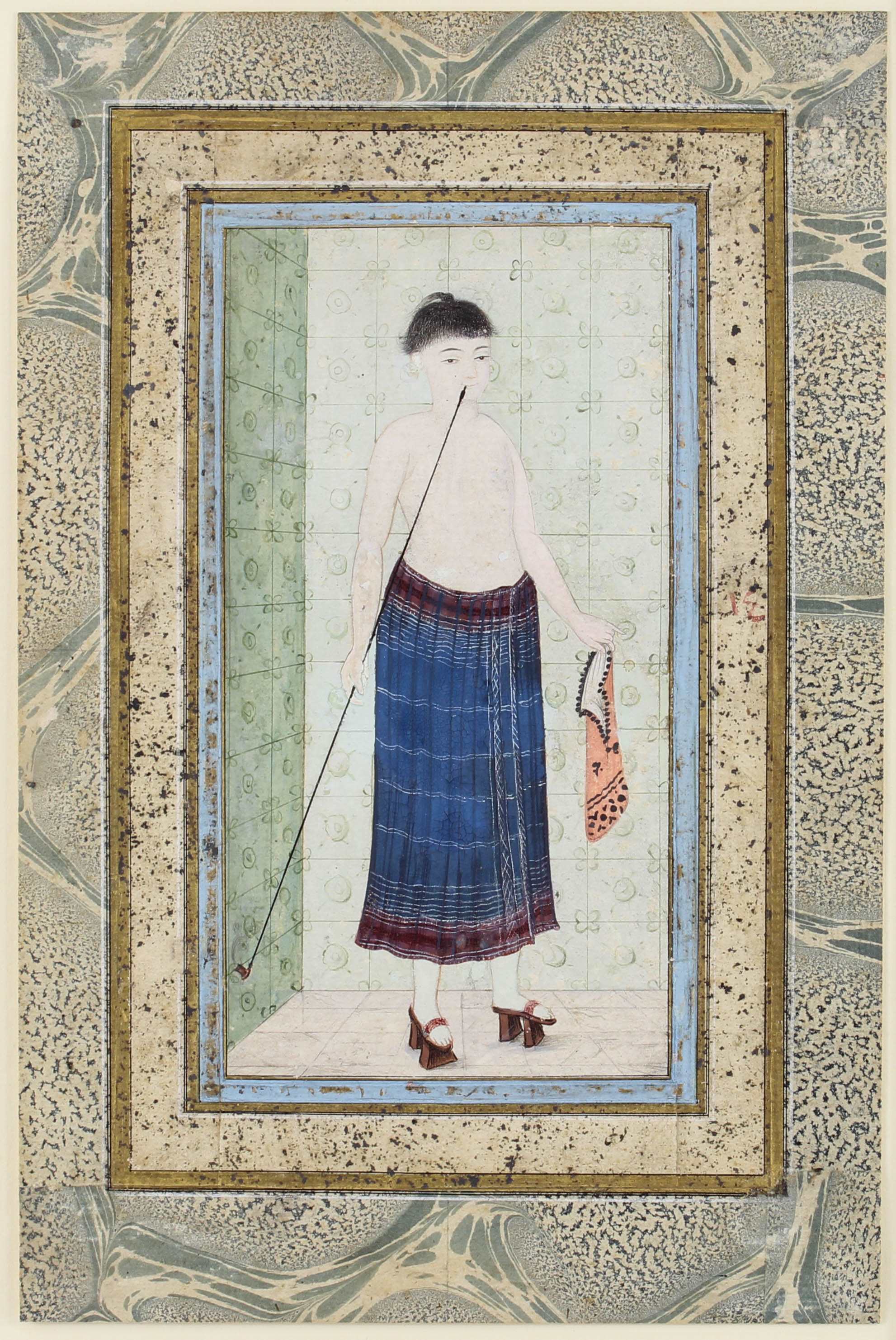 A Youth in a Hammam Smoking a Pipe