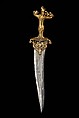 Dagger with a Zoomorphic Hilt, Hilt: gilded bronze set with rubies
Blade: Watered steel