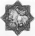 Star-Shaped Tile, Stonepaste; overglaze luster-painted