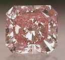"Agra" Diamond, Cut-cornered, rectangular mixed-cut, fancy intense pink diamond