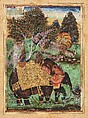 Sultan Ibrahim 'Adil Shah II Riding an Elephant, Farrukh Husain, Ink, opaque watercolor and gold on paper