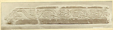 Fragment of a Cornice with Vines, Sandstone; carved in relief