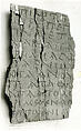 Fragment of an Inscribed Slab, Limestone; incised