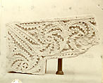 Corner of Door Frame with Scrolling Acanthus Leaves, Limestone; carved in relief