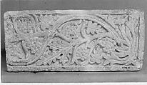 Panel with a Vine Scroll with Grapes, Limestone; carved