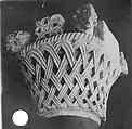 Capital with a Basket-Weave Pattern and Rams’ Heads, Limestone; carved in relief