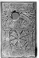Inscribed Stele with a Cross at Center of Architectural Frame, Limestone; carved in relief