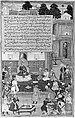 "Sultan Bayazid before Timur", Folio from an Akbarnama  (History of Akbar), Painting by Dharam Das, Ink, opaque watercolor, and gold on paper