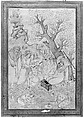 Chastisement of a Pupil, Painting by Muhammad Qasim (active ca. 1600–d. 1659), Ink, watercolor, and gold on paper