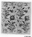 Textile Fragment with Flowers, Birds and Butterflies, Silk, metal wrapped thread; cut and voided velvet