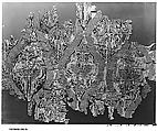 Textile Fragment with Addorsed Parrots and Griffins, Silk; lampas