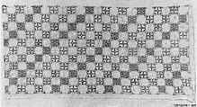 Textile Fragment, Linen, silk; plain weave, embroidered