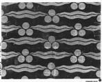 Fragmentary Silk Velvet with Repeating Tiger-stripe and 'Chintamani' Design, Silk, metal wrapped thread; cut and voided velvet (çatma), brocaded