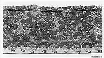 Border, Cotton, silk; embroidered