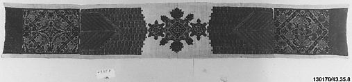 Border, Linen embroidered with silk