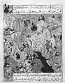 "Battle Scene", Folio from a Zafarnama (Book of Victories) of Sharaf al-Din 'Ali Yazdi, Sharaf al-din &#39;Ali Yazdi (Iranian, Yazd 1370s–1454 Yazd), Ink, watercolor, and gold on paper