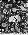 Carpet, Silk (warp and weft), wool (pile); asymmetrically knotted pile